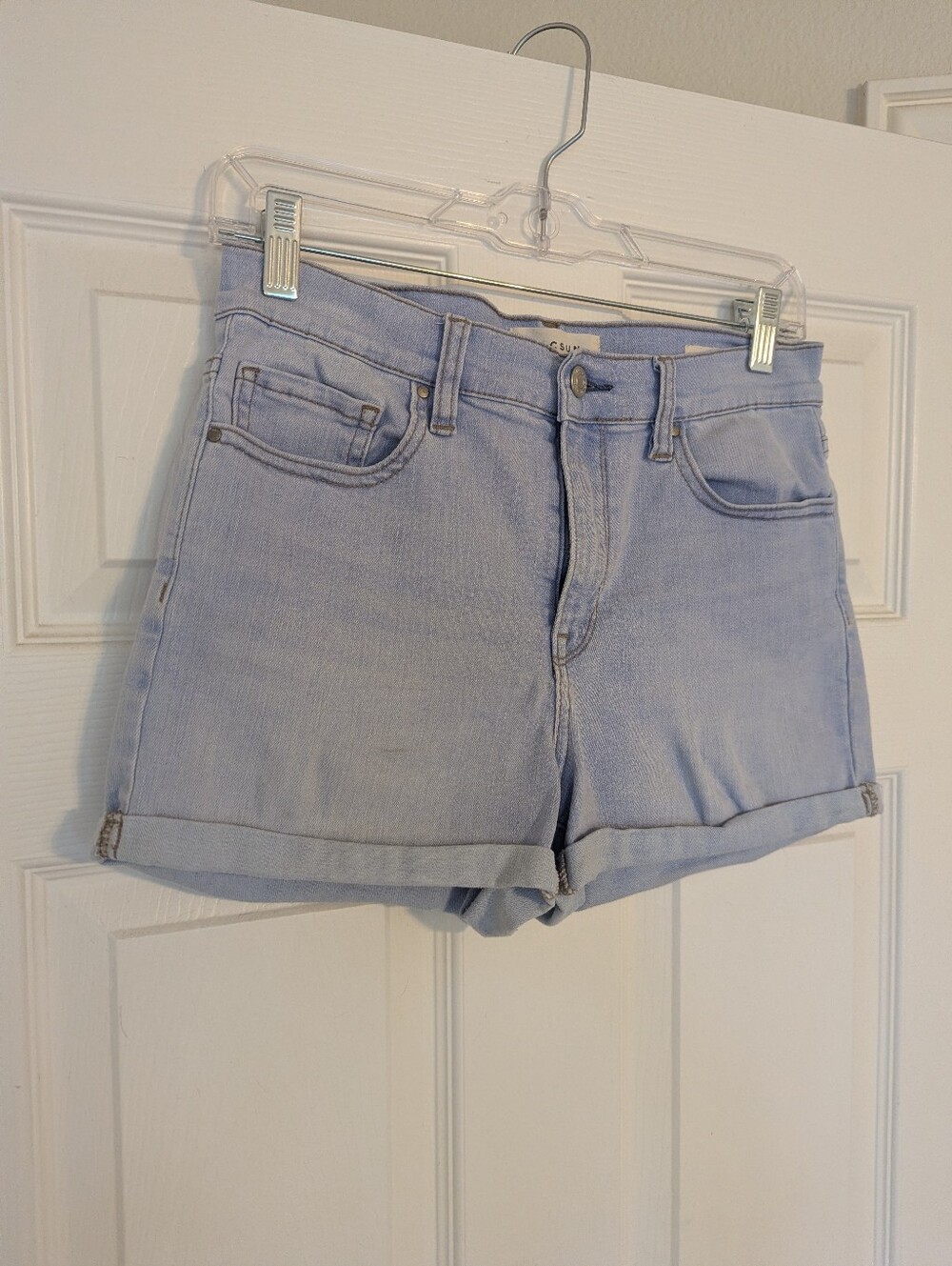 PacSun Light Wash Rolled Hem Denim Shorts